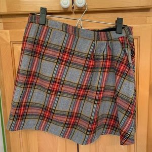 100% wool plaid skirt